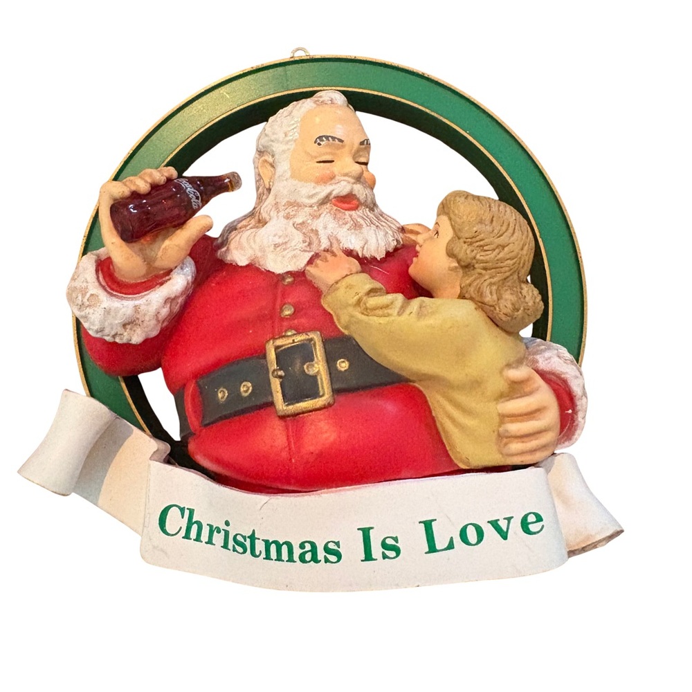 Vintage: Coca~Cola • Collectible “Christmas is Love” Santa Ornament‎